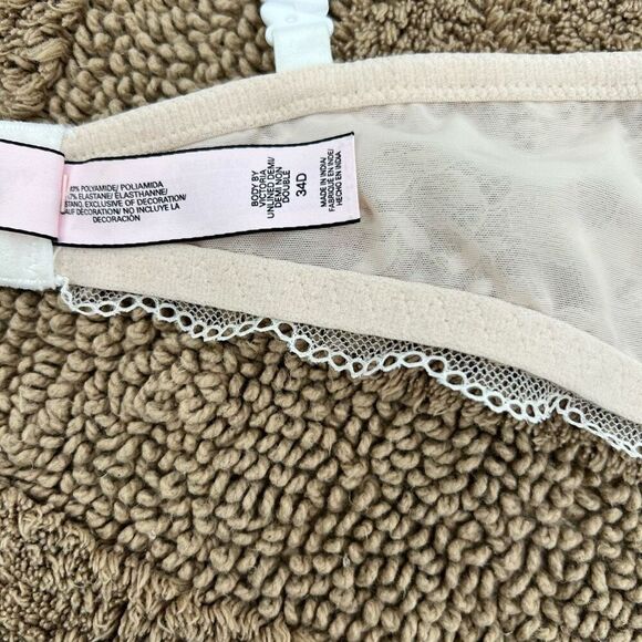 Victoria’s Secret Bra Lace White Tan Size 34D - Picture 7 of 8